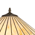 NLK02369 Tink 2 Light Leaf Design Floor Lamp With 40cm Tiffany Shade Amber/Chrome/Crystal/Aged Antique Brass