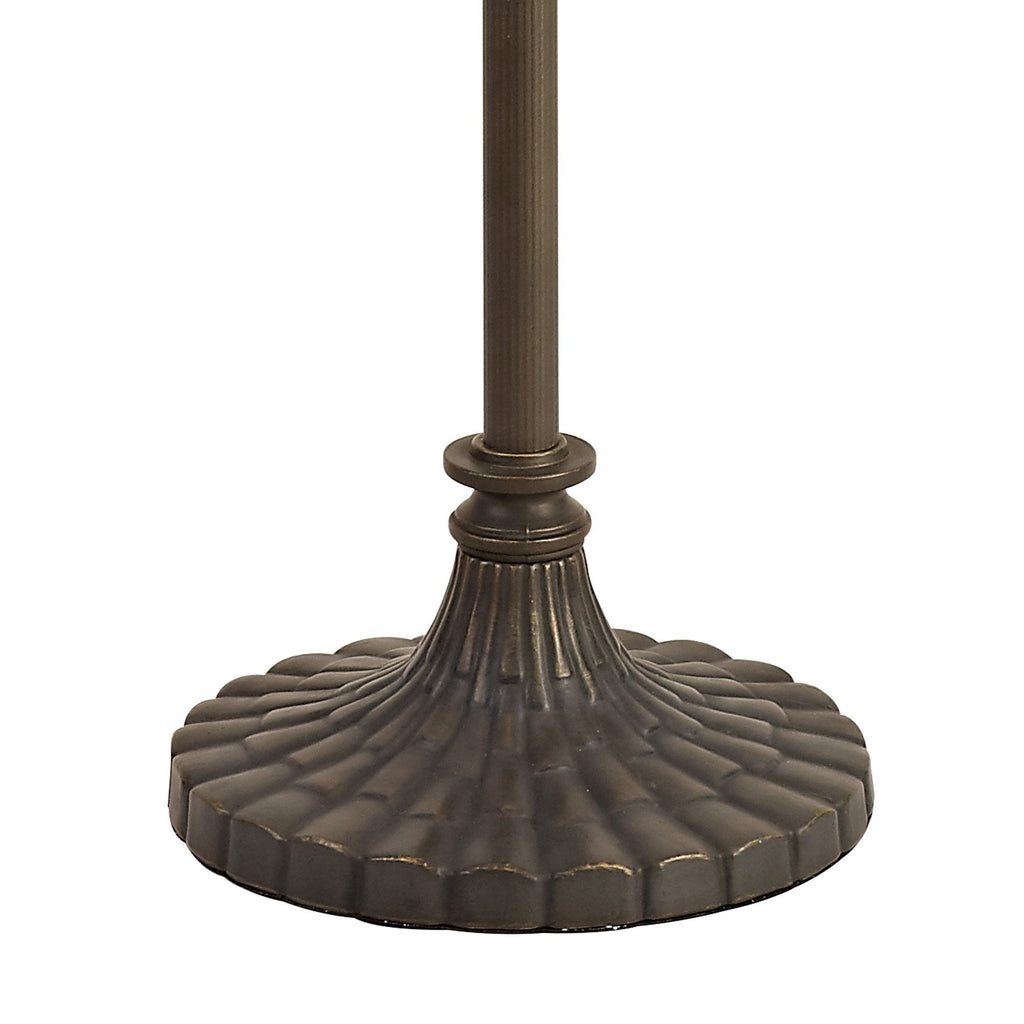 NLK02379 Tink 2 Light Stepped Design Floor Lamp With 40cm Tiffany Shade Amber/Chrome/Crystal/Aged Antique Brass