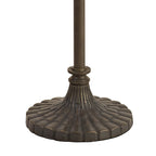 NLK02379 Tink 2 Light Stepped Design Floor Lamp With 40cm Tiffany Shade Amber/Chrome/Crystal/Aged Antique Brass