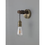 NL77489 Tuba Wall Lamp 1 Light Medium Oak/Antique Brass