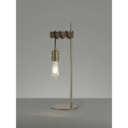 NL77499 Tuba Table Lamp 1 Light Medium Oak/Antique Brass