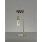 NL77499 Tuba Table Lamp 1 Light Medium Oak/Antique Brass