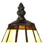 NL72319 Umbrian Tiffany Table Lamp Cream/Brown/Clear Crystal Shade