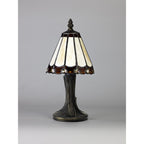 NL72319 Umbrian Tiffany Table Lamp Cream/Brown/Clear Crystal Shade