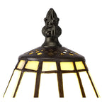 NL72349 Umbrian Tiffany Table Lamp White/Grey/Clear Crystal Shade