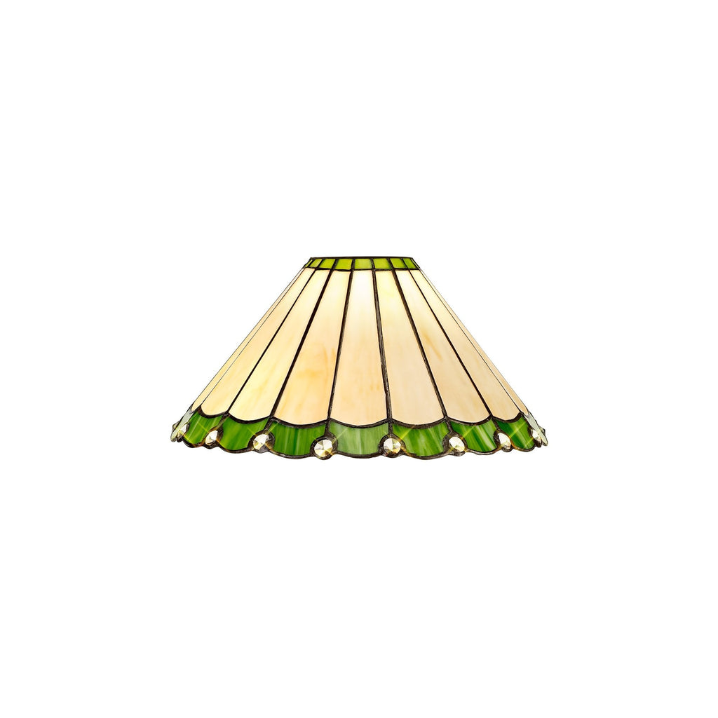 NL72409 Umbrian Tiffany 30cm Non-electric Shade Green/Cream/Crystal