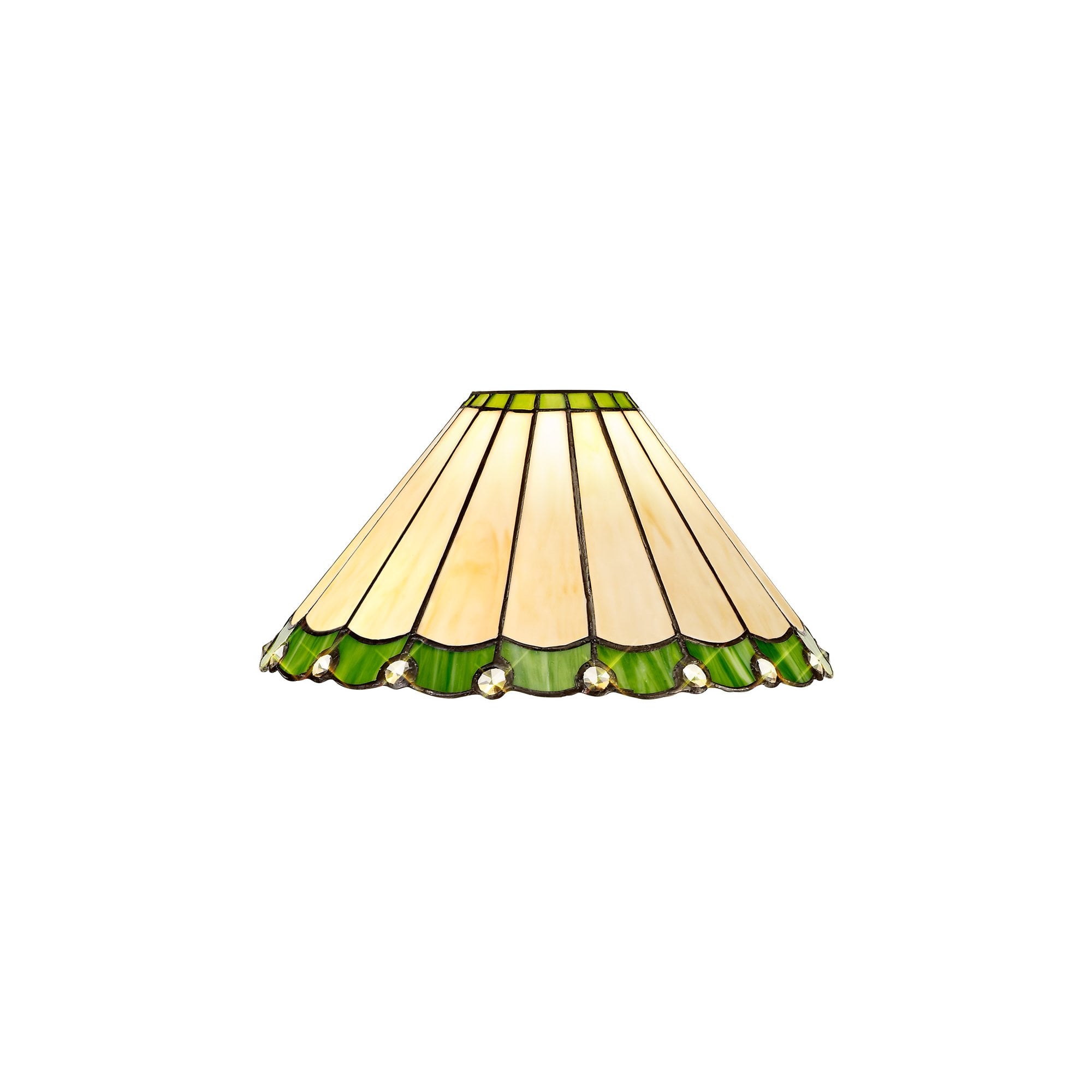 NL72409 Umbrian Tiffany 30cm Non-electric Shade Green/Cream/Crystal