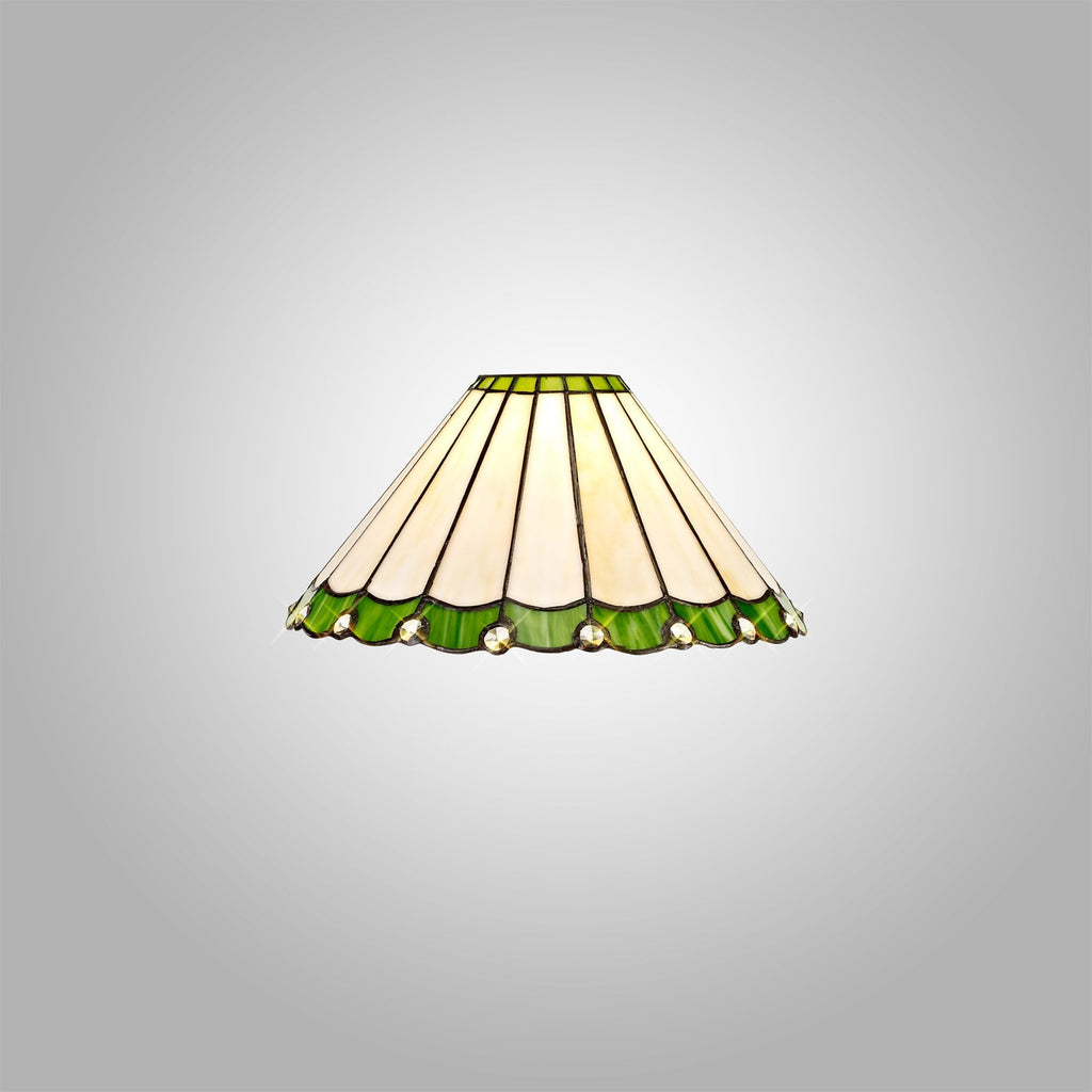 NL72409 Umbrian Tiffany 30cm Non-electric Shade Green/Cream/Crystal