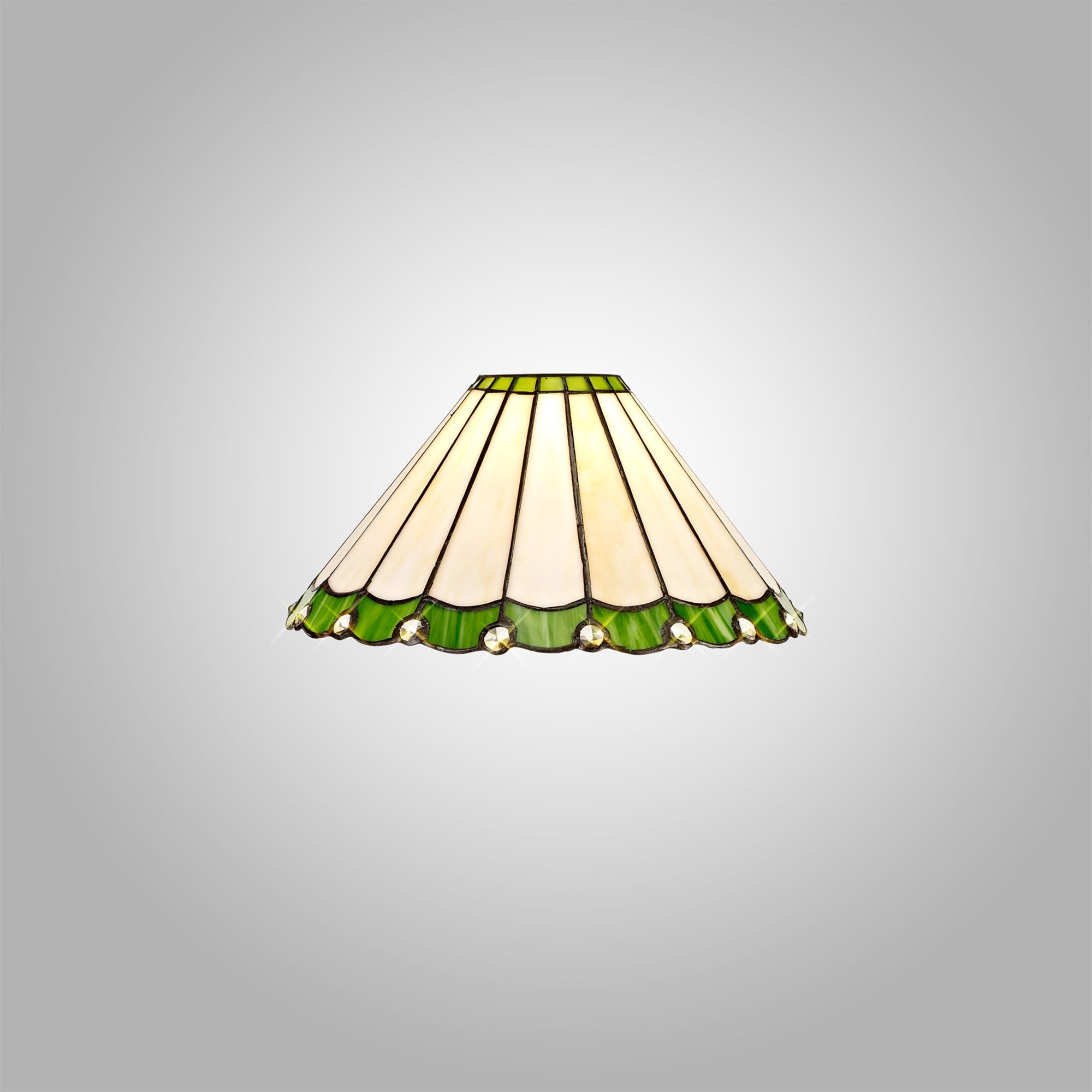 NL72409 Umbrian Tiffany 30cm Non-electric Shade Green/Cream/Crystal