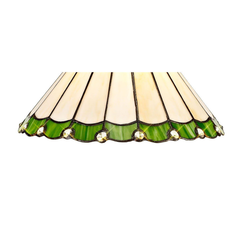 NL72409 Umbrian Tiffany 30cm Non-electric Shade Green/Cream/Crystal