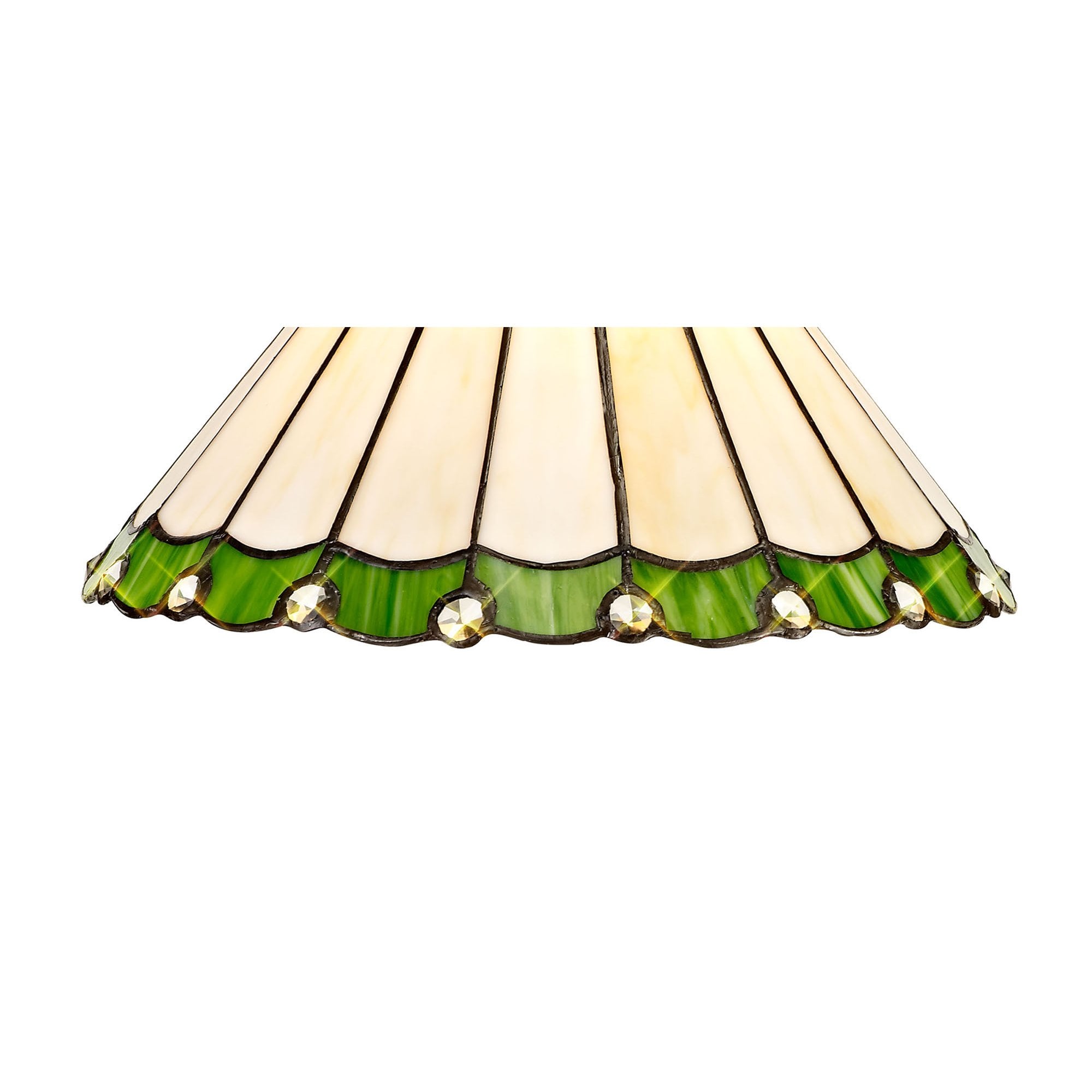 NL72409 Umbrian Tiffany 30cm Non-electric Shade Green/Cream/Crystal