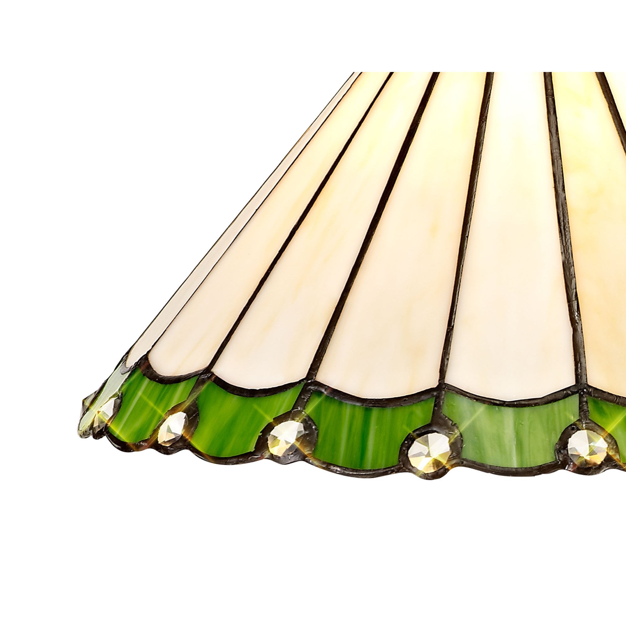 NL72409 Umbrian Tiffany 30cm Non-electric Shade Green/Cream/Crystal