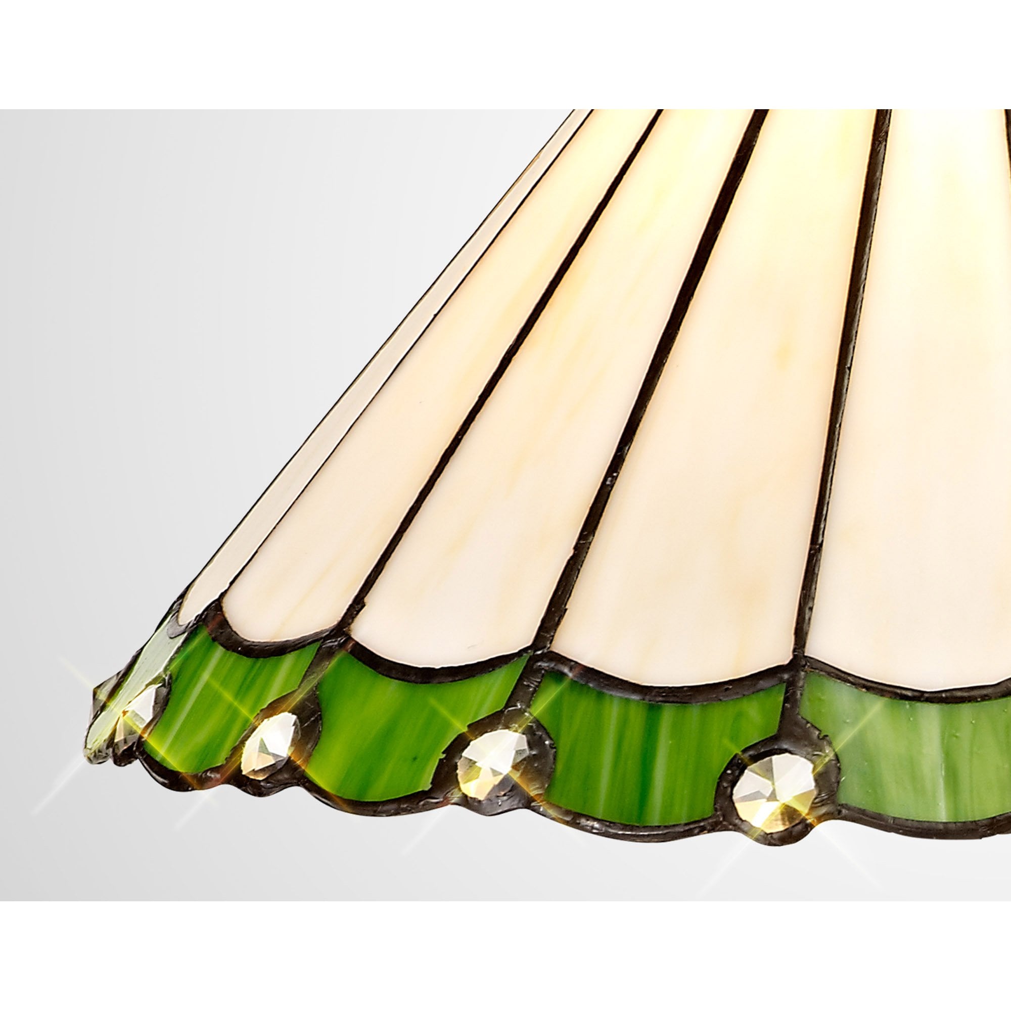 NL72409 Umbrian Tiffany 30cm Non-electric Shade Green/Cream/Crystal