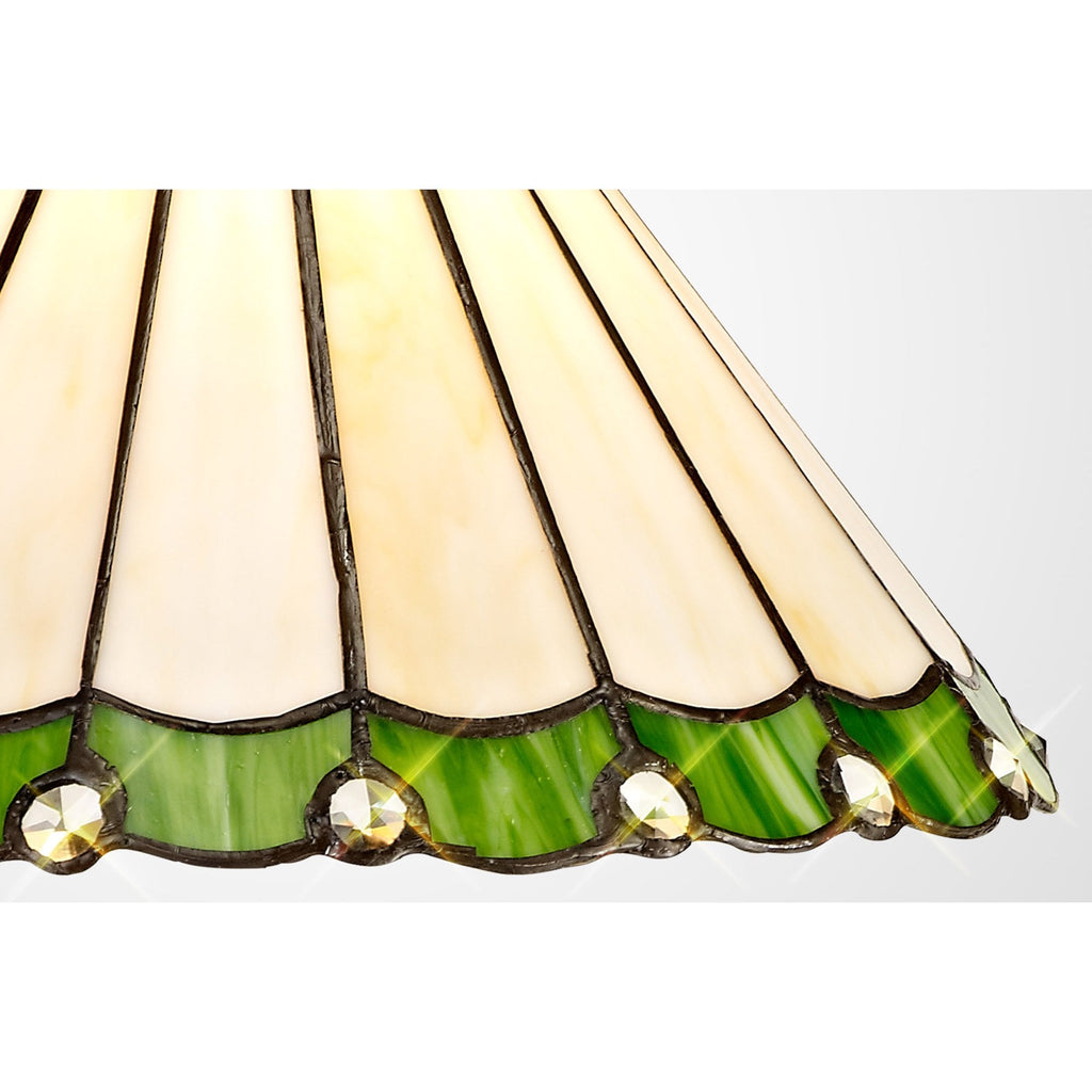 NL72409 Umbrian Tiffany 30cm Non-electric Shade Green/Cream/Crystal