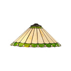 NL72419 Umbrian Tiffany 40cm Shade Only Suitable For Pendant/Ceiling/Table Lamp Green/Cream/Crystal