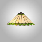 NL72419 Umbrian Tiffany 40cm Shade Only Suitable For Pendant/Ceiling/Table Lamp Green/Cream/Crystal