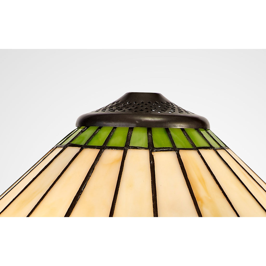 NL72419 Umbrian Tiffany 40cm Shade Only Suitable For Pendant/Ceiling/Table Lamp Green/Cream/Crystal