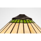 NL72419 Umbrian Tiffany 40cm Shade Only Suitable For Pendant/Ceiling/Table Lamp Green/Cream/Crystal