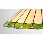 NL72419 Umbrian Tiffany 40cm Shade Only Suitable For Pendant/Ceiling/Table Lamp Green/Cream/Crystal