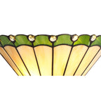 NL72429 Umbrian Tiffany Wall Lamp 2 Light Green/Cream/Crystal