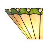 NL72429 Umbrian Tiffany Wall Lamp 2 Light Green/Cream/Crystal