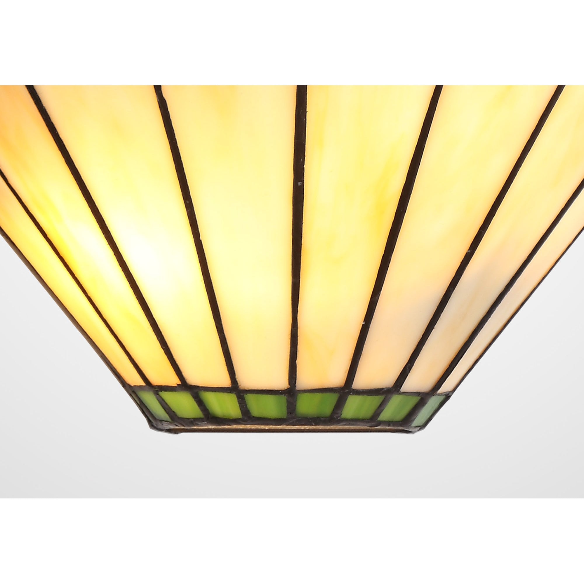 NL72429 Umbrian Tiffany Wall Lamp 2 Light Green/Cream/Crystal