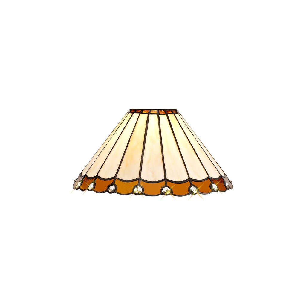 NL72439 Umbrian Tiffany 30cm Non-electric Shade Amber/Cream/Crystal