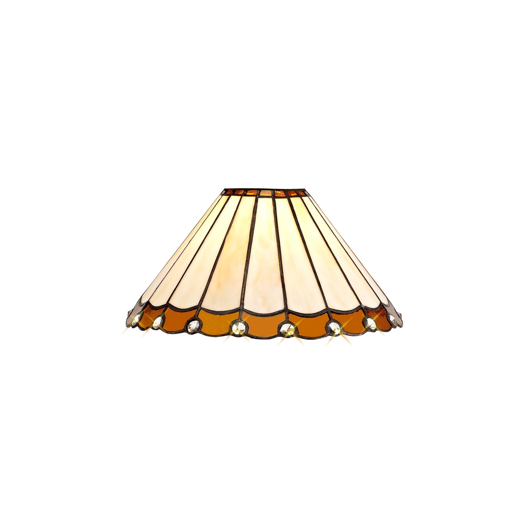 NL72439 Umbrian Tiffany 30cm Non-electric Shade Amber/Cream/Crystal