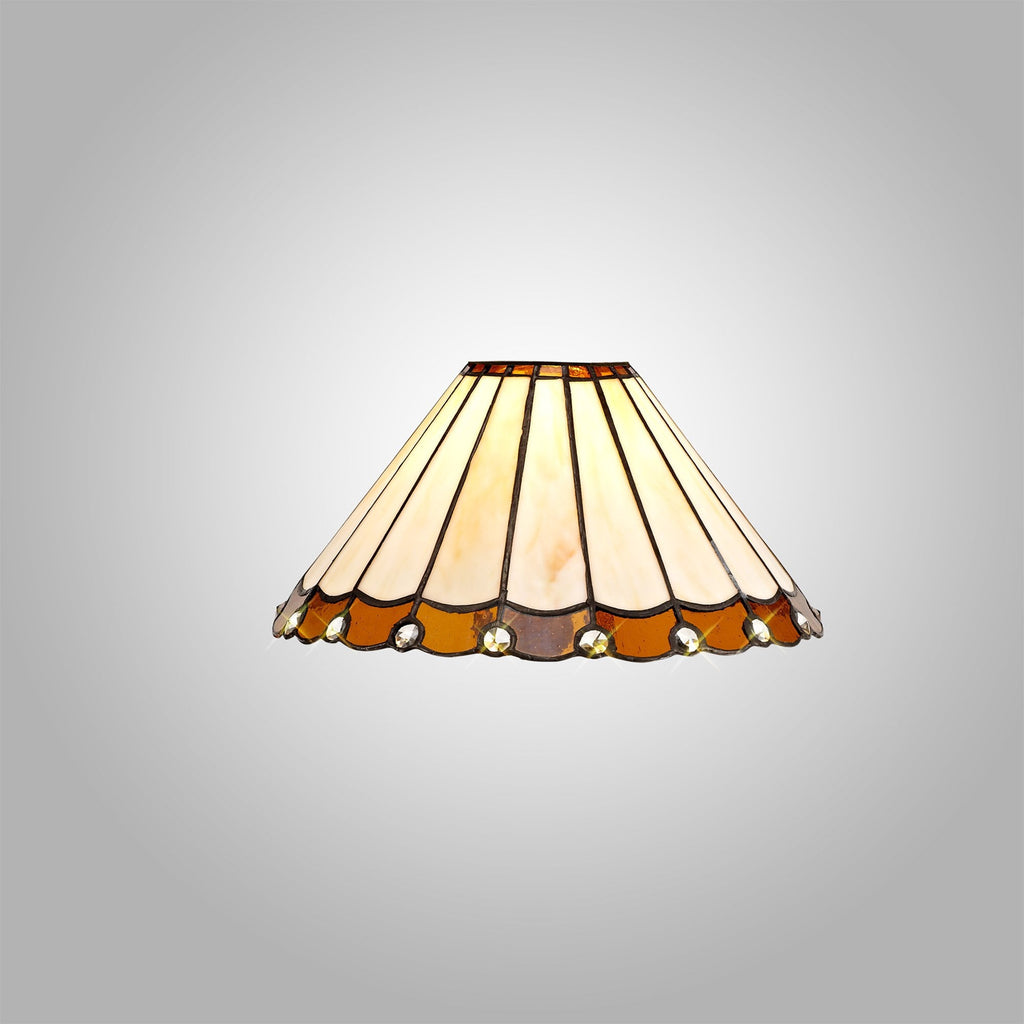 NL72439 Umbrian Tiffany 30cm Non-electric Shade Amber/Cream/Crystal