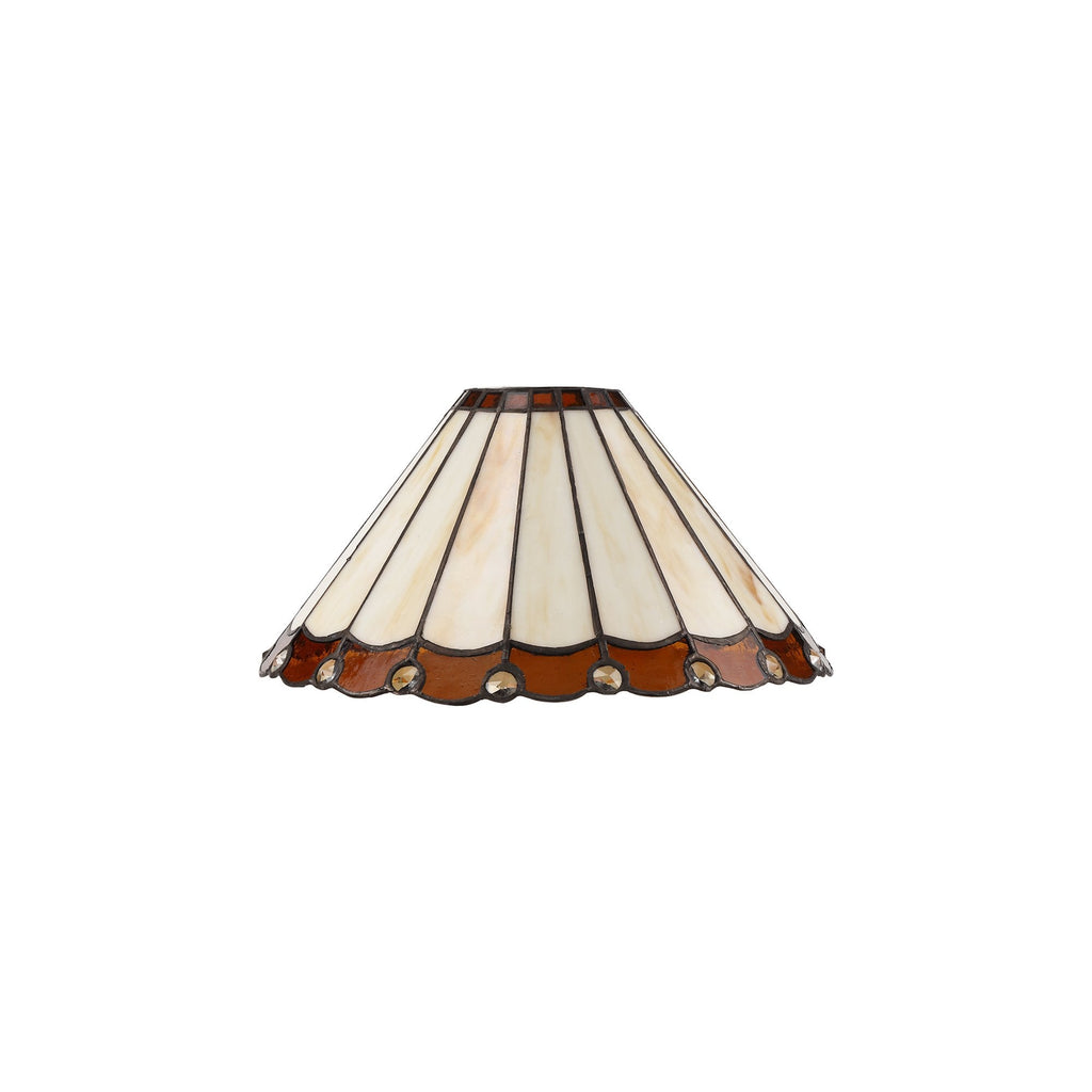 NL72439 Umbrian Tiffany 30cm Non-electric Shade Amber/Cream/Crystal