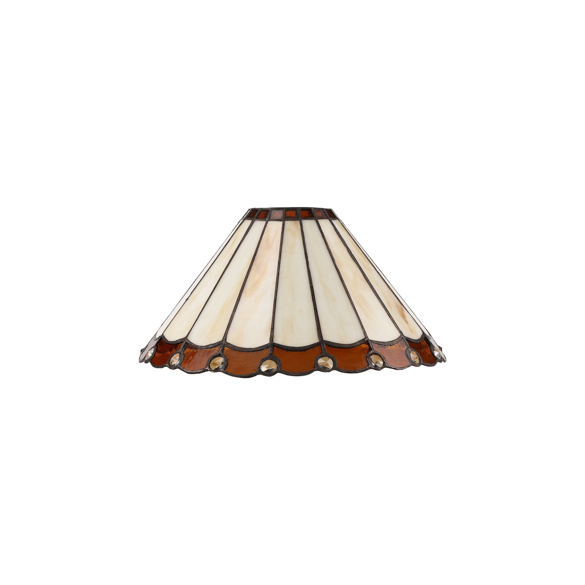 NL72439 Umbrian Tiffany 30cm Non-electric Shade Amber/Cream/Crystal
