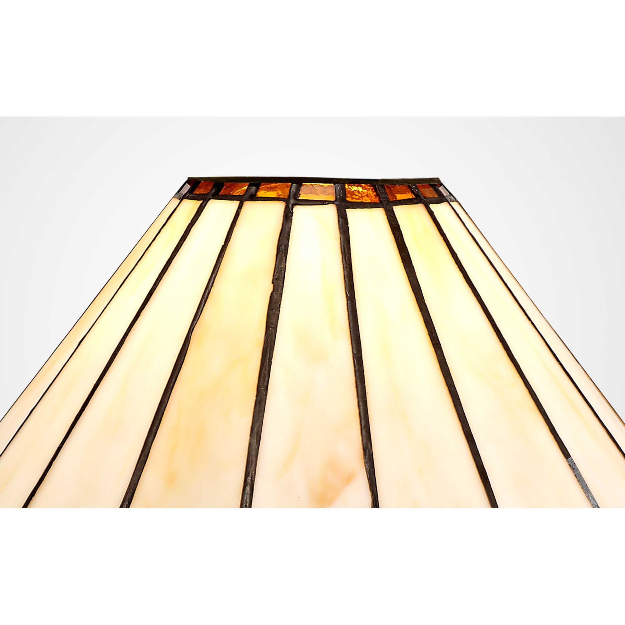 NL72439 Umbrian Tiffany 30cm Non-electric Shade Amber/Cream/Crystal