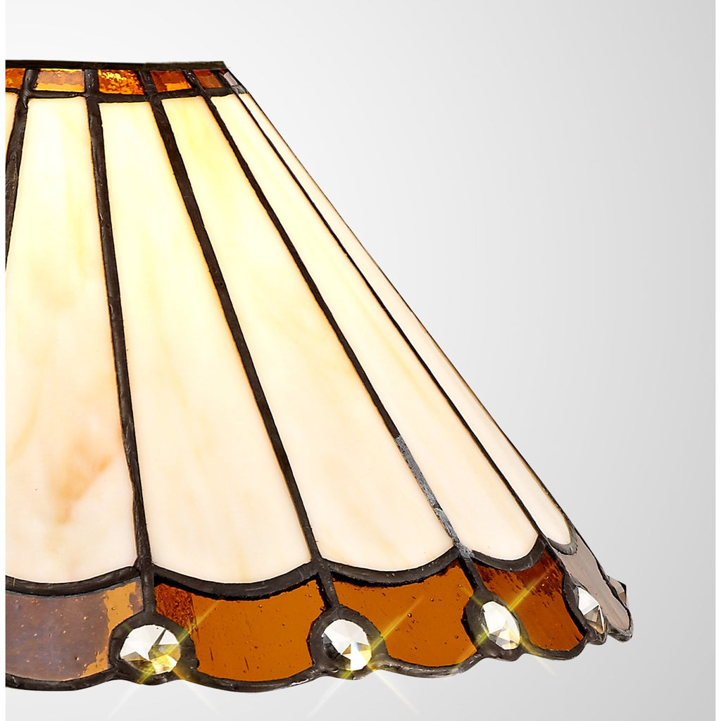 NL72439 Umbrian Tiffany 30cm Non-electric Shade Amber/Cream/Crystal