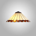 NL72449 Umbrian Tiffany 40cm Shade Only Suitable For Pendant/Ceiling/Table Lamp Amber/Cream/Crystal