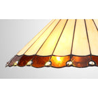 NL72449 Umbrian Tiffany 40cm Shade Only Suitable For Pendant/Ceiling/Table Lamp Amber/Cream/Crystal