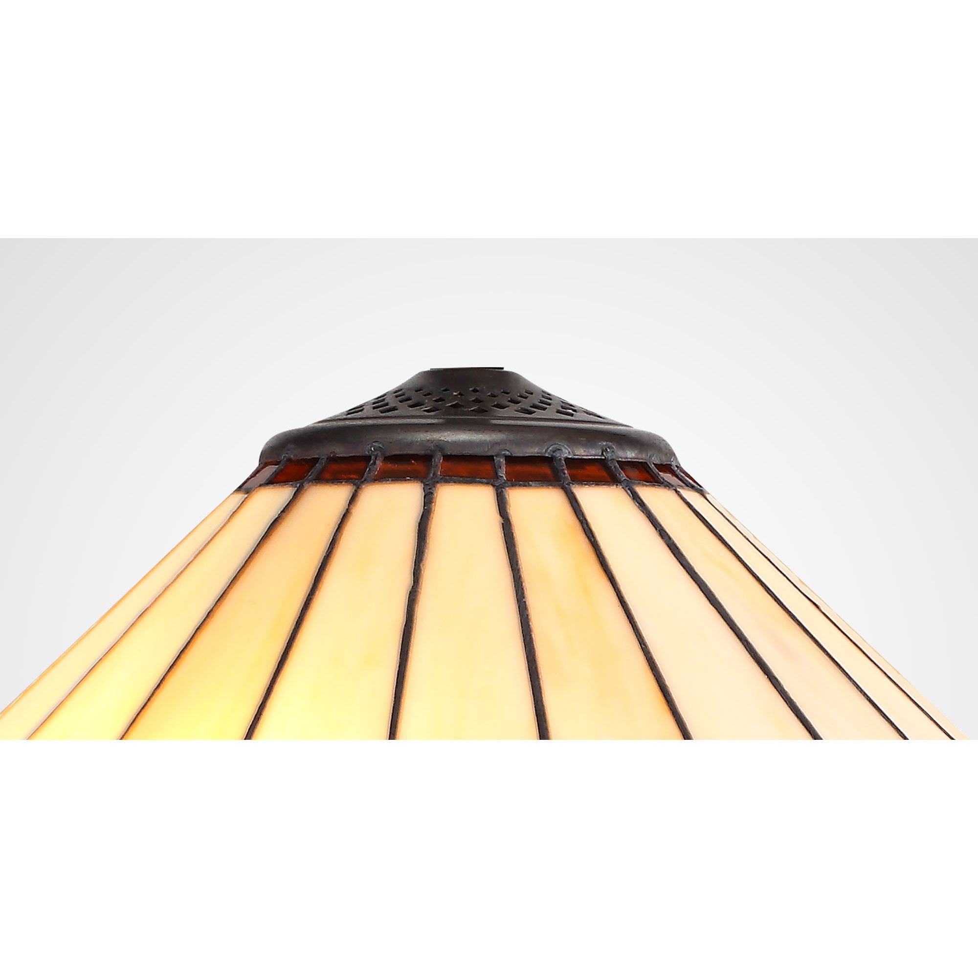 NL72449 Umbrian Tiffany 40cm Shade Only Suitable For Pendant/Ceiling/Table Lamp Amber/Cream/Crystal