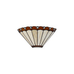 NL72459 Umbrian Tiffany Wall Lamp 2 Light Amber/Cream/Crystal