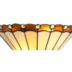 NL72459 Umbrian Tiffany Wall Lamp 2 Light Amber/Cream/Crystal