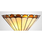 NL72459 Umbrian Tiffany Wall Lamp 2 Light Amber/Cream/Crystal