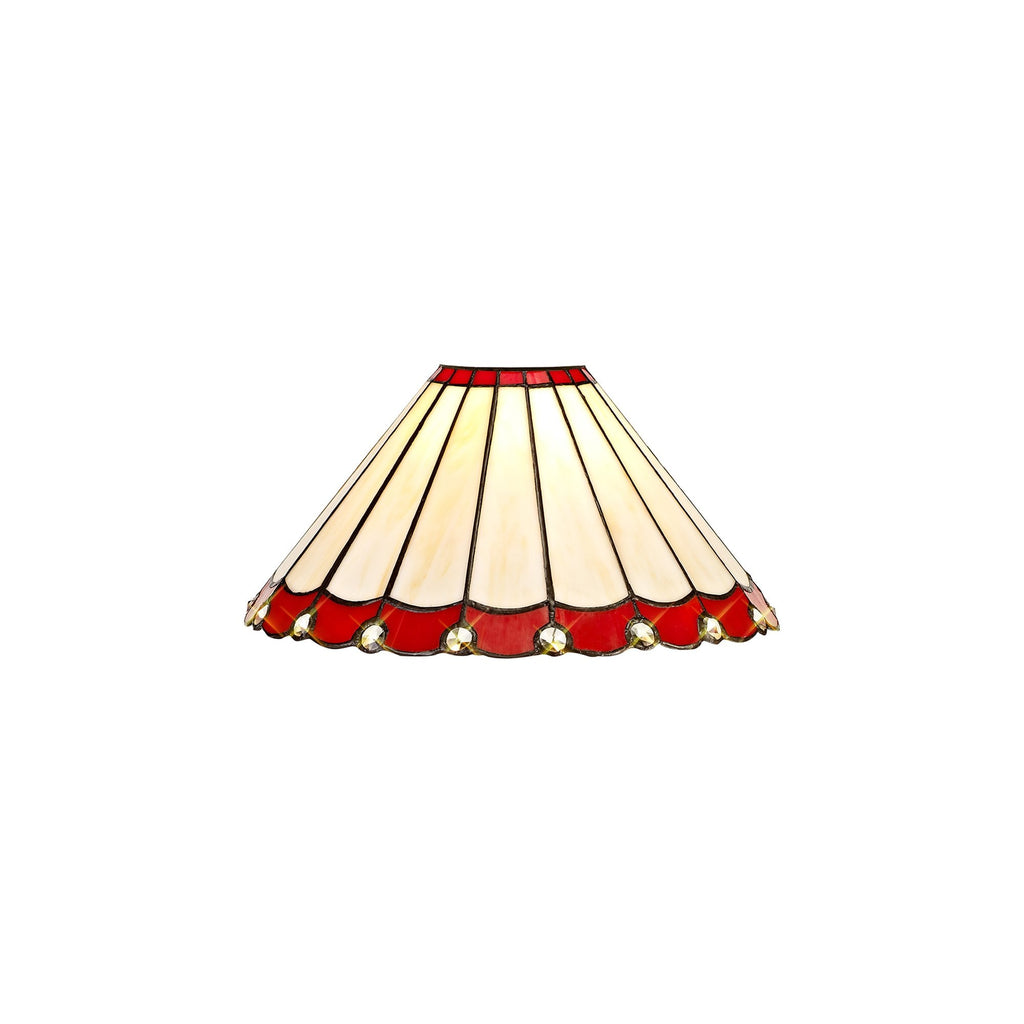 NL72469 Umbrian Tiffany 30cm Non-electric Shade Red/Cream/Crystal