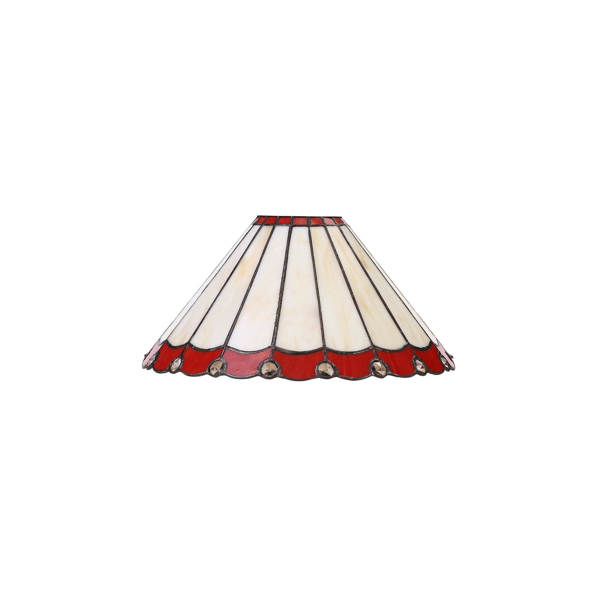 NL72469 Umbrian Tiffany 30cm Non-electric Shade Red/Cream/Crystal