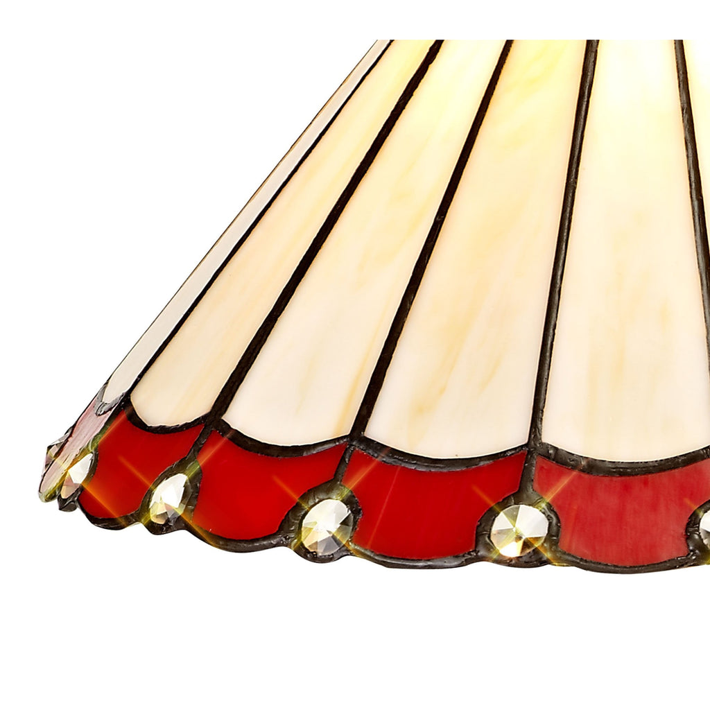 NL72469 Umbrian Tiffany 30cm Non-electric Shade Red/Cream/Crystal