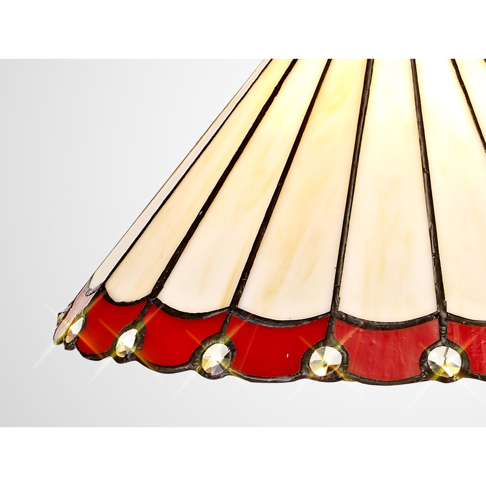 NL72469 Umbrian Tiffany 30cm Non-electric Shade Red/Cream/Crystal
