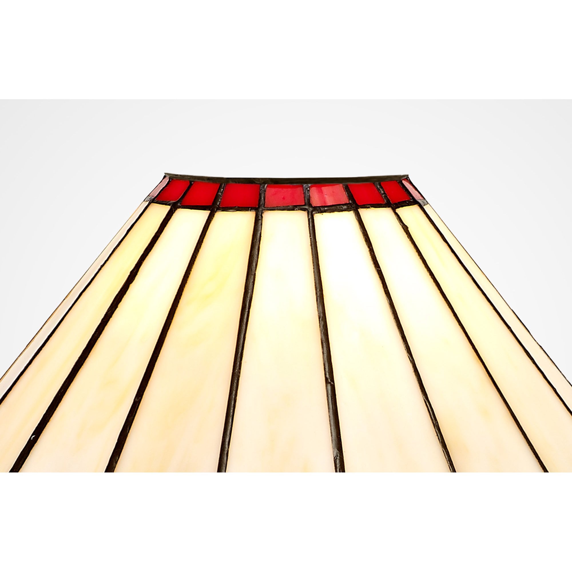 NL72469 Umbrian Tiffany 30cm Non-electric Shade Red/Cream/Crystal