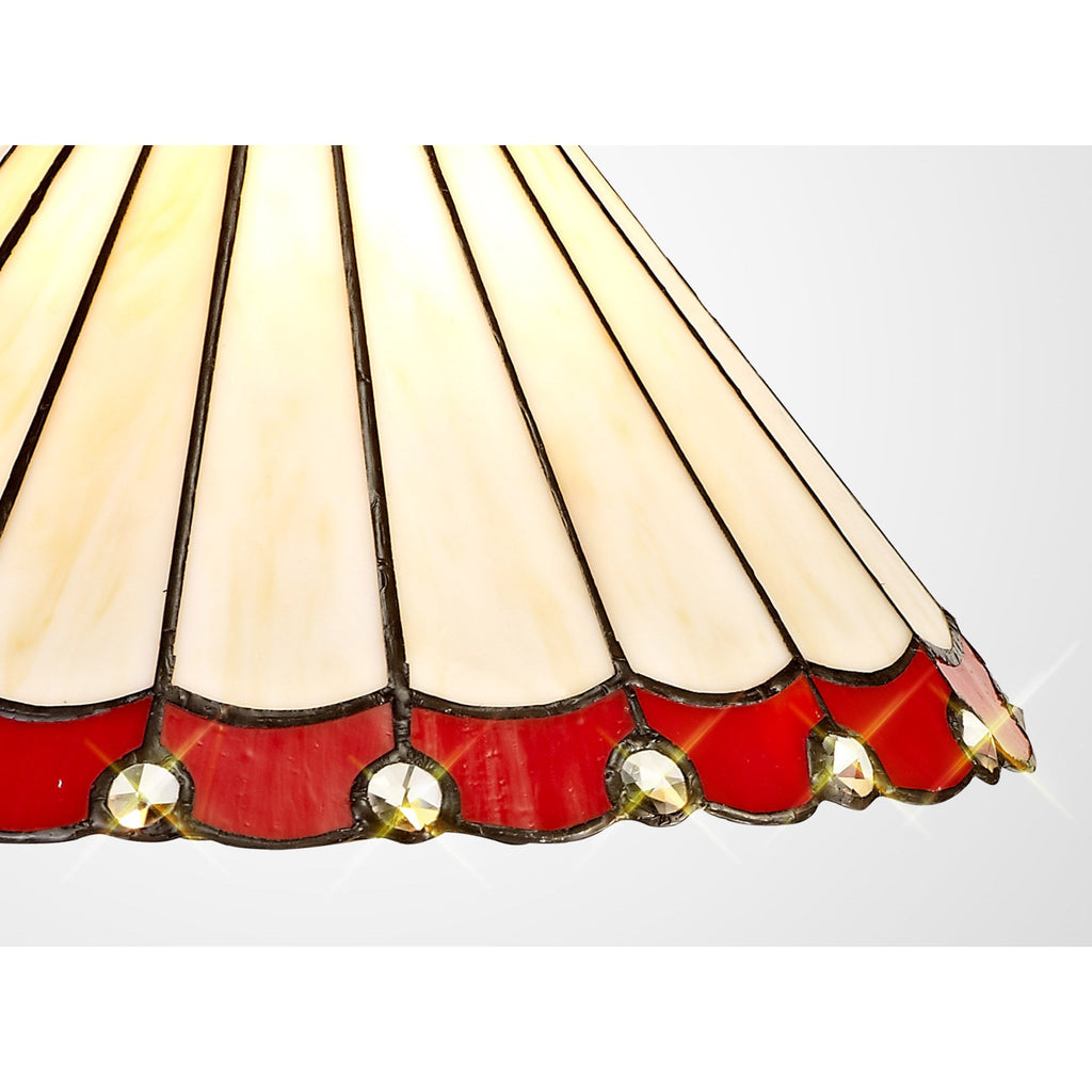 NL72469 Umbrian Tiffany 30cm Non-electric Shade Red/Cream/Crystal