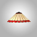 NL72479 Umbrian Tiffany 40cm Shade Only Suitable For Pendant/Ceiling/Table Lamp Red/Cream/Crystal