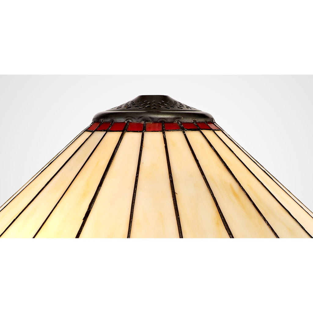 NL72479 Umbrian Tiffany 40cm Shade Only Suitable For Pendant/Ceiling/Table Lamp Red/Cream/Crystal