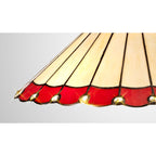 NL72479 Umbrian Tiffany 40cm Shade Only Suitable For Pendant/Ceiling/Table Lamp Red/Cream/Crystal