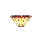 NL72489 Umbrian Tiffany Wall Lamp 2 Light Red/Cream/Crystal