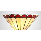 NL72489 Umbrian Tiffany Wall Lamp 2 Light Red/Cream/Crystal